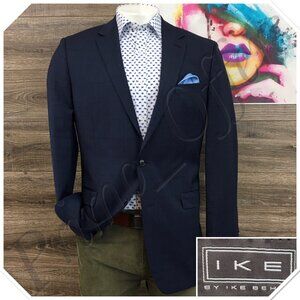 Ike Behar Mens Blazer Sport Coat two Button Casual Jacket Size 44L Wool‎ Suit